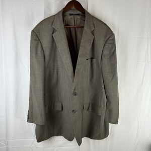 Brooks Brothers Blazer Mens 48 Gray Micro Check 2 Button Made in USA Jacket